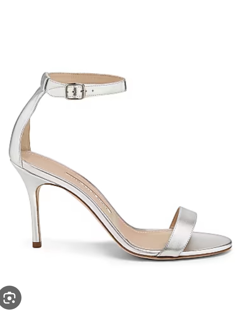 Saks Fifth Avenue Silver Ankle-Strap Stiletto Sandals